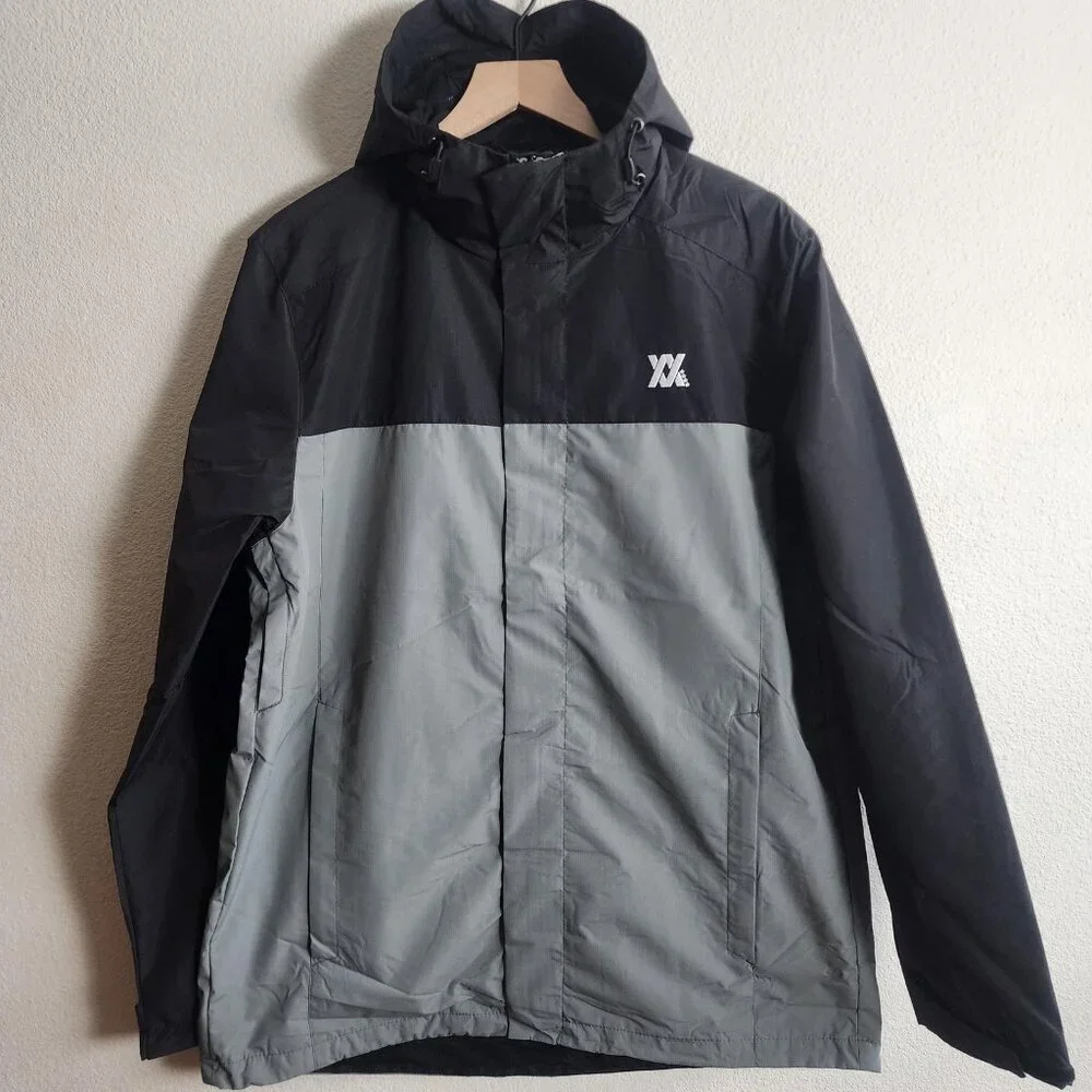 Dixxon Jacket Mens Large Black Full Zip Hooded Windbreaker Ground Up Customs